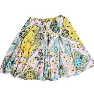 Flint & Moss A Line Skirt Multicolor Sz Large Floral Cottagecore Whimsy Prairie